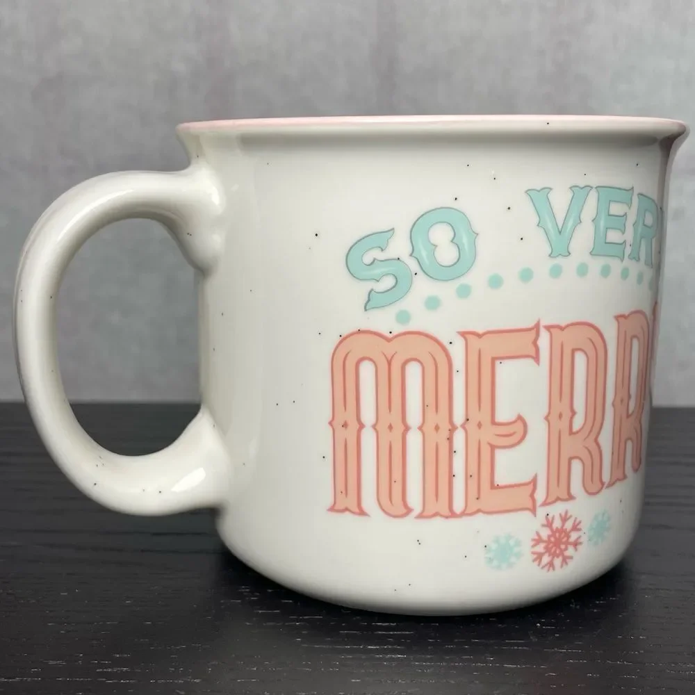 Peppermint & Pine “So Very Merry” Retro Ceramic Christmas Mug